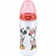 Preisvergleich für Essen & Trinken: NUK Disney Minnie Mouse First Choice+ Babyflasche mit Temperature Control, kiefergerechter Trinksauger, 300ml, 6-18 Monate, rot