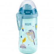 Preisvergleich für Essen & Trinken: NUK Flexi Cup mit weichem Trinkhalm, 300ml, auslaufsicher, BPA frei, ab 12 Monaten, 1 Stück, blau balticblau