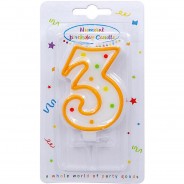 Preisvergleich für Backzubehör: "Nummernkerze ""Dots"" No. 3, 1 Stück" mehrfarbig