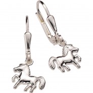 Preisvergleich für Accessoires für Kinder: Ohrhänger 925 Sterling Silber Motiv Pferde Ohrhänger für Kinder weiß Mädchen Kinder