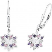 Preisvergleich für Accessoires für Kinder: Ohrhänger , Sterling Silber 925, Zirkonia (synth.) Schmetterling Ohrhänger  silber Mädchen Kinder