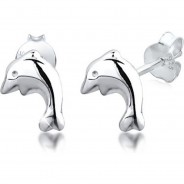 Preisvergleich für Accessoires für Kinder: Ohrringe Kinder Delfin Fisch Maritim 925 Sterling Silber Ohrstecker  silber Gr. 58/60 Mädchen Kinder