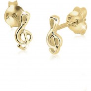 Preisvergleich für Accessoires für Kinder: Ohrringe Kinder Notenschlüssel Filigran 375 Gelbgold Ohrstecker  Gr. 58/60 Mädchen Kinder