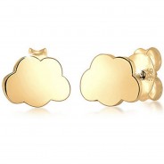 Preisvergleich für Accessoires für Kinder: Ohrringe Kinder Wolke Cloud Traum Himmel Cielo 925 Silber Ohrstecker  gold Gr. 58/60 Mädchen Kinder