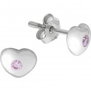 Preisvergleich für Accessoires für Kinder: Ohrstecker 925/- Sterling Silber Herz Zirkonia Zirkonia rhodiniert Ohrstecker Kinder weiß  Kinder