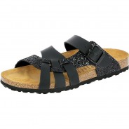 Preisvergleich für Schuhe: Pantolette Bioline Gleam Hausschuhe schwarz Gr. 40 Damen Erwachsene