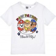 Preisvergleich für Oberteile: Paw Patrol Marshall Chase Rubble Kinder Kurzarm T-Shirt weiß Gr. 110 Jungen Kinder