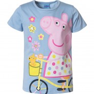 Preisvergleich für Oberteile: Peppa Pig T-Shirt  blau Gr. 128/134 Mädchen Kleinkinder