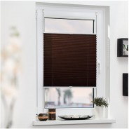 Preisvergleich für Heimtextilien: Plissee Klemmfix, ohne Bohren, verspannt Rollos braun Gr. 65 x 130