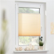 Preisvergleich für Heimtextilien: Plissee Klemmfix, ohne Bohren, verspannt Rollos creme Gr. 70 x 210
