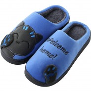 Preisvergleich für Schuhe: Plüsch Hausschuh Pantoffel (Einhorn, Kaninchen und Katze) Hausschuhe blau Gr. 39/40