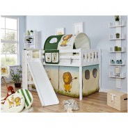 Preisvergleich für Jugendbetten: "Podestbett ""Ekki"" Vertikal Buche Weiß" weiß Gr. 90 x 200