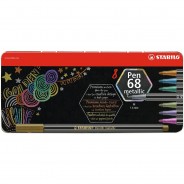 Preisvergleich für Malen & Zeichnen: Premium-Filzstifte Pen 68 metallic, 8 Farben im Metalletui mehrfarbig