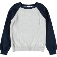 Preisvergleich für Oberteile: Pullover NMMVUSPER , Organic Cotton grau Gr. 98 Jungen Kleinkinder