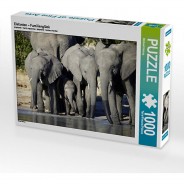 Preisvergleich für Puzzle: Puzzle CALVENDO Puzzle Elefanten – Familienglück - 1000 Teile Foto-Puzzle glückliche Stunden  Kinder