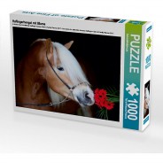 Preisvergleich für Puzzle: Puzzle CALVENDO Puzzle Haflingerhengst mit Blume - 1000 Teile Foto-Puzzle glückliche Stunden  Kinder