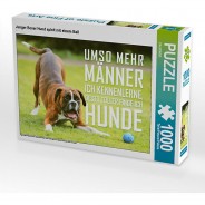 Preisvergleich für Puzzle: Puzzle CALVENDO Puzzle Junger Boxer Hund spielt mit einem Ball - 1000 Teile Foto-Puzzle glückliche Stunden  Kinder