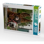 Preisvergleich für Puzzle: Puzzle CALVENDO Puzzle lachender Esel - 1000 Teile Foto-Puzzle glückliche Stunden  Kinder