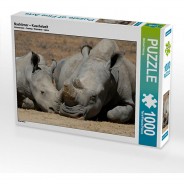 Preisvergleich für Puzzle: Puzzle CALVENDO Puzzle Nashörner – Kuschelzeit - 1000 Teile Foto-Puzzle glückliche Stunden  Kinder