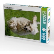 Preisvergleich für Puzzle: Puzzle CALVENDO Puzzle Rennender Königspudel - 1000 Teile Foto-Puzzle glückliche Stunden  Kinder