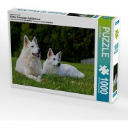 Preisvergleich für Puzzle: Puzzle CALVENDO Puzzle Weißer Schweizer Schäferhund - 1000 Teile Foto-Puzzle glückliche Stunden  Kinder