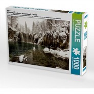 Preisvergleich für Puzzle: Puzzle CALVENDO Puzzle Winterimpressionen Nationalpark Plitvice - 1000 Teile Foto-Puzzle glückliche Stunden  Kinder