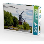 Preisvergleich für Puzzle: Puzzle CALVENDO Puzzle Zwillingsmühlen vor Greetsiel - 1000 Teile Foto-Puzzle glückliche Stunden  Kinder