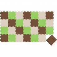 Preisvergleich für Puzzle: Puzzlematte Uni Beige Braun Hellgrün 30 Teile mehrfarbig