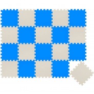 Preisvergleich für Puzzle: Puzzlematte Uni Dunkelblau Beige 20 Teile mehrfarbig