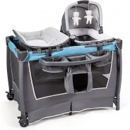 Preisvergleich für Reisebetten: Reisebett 4 in 1 Babywiege mit Wickeltisch blau