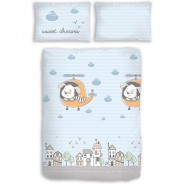 Preisvergleich für Babybettwäsche: Renforcé Kinderbettwäsche, sweet dreams blau, 100 x 135 cm