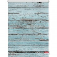Preisvergleich für Heimtextilien: Rollo Klemmfix, ohne Bohren, blickdicht, Bretter-Vintage blau Gr. 60 x 150