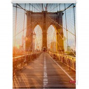 Preisvergleich für Heimtextilien: Rollo Klemmfix, ohne Bohren, blickdicht, Brooklyn Bridge - Orange orange Gr. 80 x 150