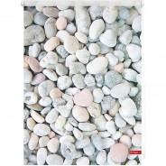 Preisvergleich für Heimtextilien: Rollo Klemmfix, ohne Bohren, blickdicht, Kieselsteine - Weiß Grau weiß Gr. 100 x 150