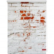 Preisvergleich für Heimtextilien: Rollo Klemmfix, ohne Bohren, blickdicht, Mauer - Weiß Rot weiß Gr. 70 x 150