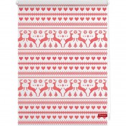 Preisvergleich für Heimtextilien: Rollo Klemmfix, ohne Bohren, blickdicht, Rentiere Muster - Rot Weiß rot Gr. 45 x 150