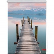 Preisvergleich für Heimtextilien: Rollo Klemmfix, ohne Bohren, blickdicht, Steg Abendstimmung - Blau Braun blau-kombi Gr. 80 x 150