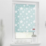 Preisvergleich für Heimtextilien: Rollo Klemmfix, ohne Bohren, blickdicht, Sterne - Blau blau Gr. 45 x 150