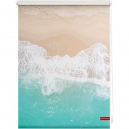 Preisvergleich für Heimtextilien: Rollo Klemmfix, ohne Bohren, blickdicht, The Beach - Türkis Beige sand Gr. 60 x 150