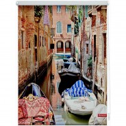 Preisvergleich für Heimtextilien: Rollo Klemmfix, ohne Bohren, blickdicht, Venedig Gondola - Rot rot Gr. 100 x 150