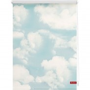 Preisvergleich für Heimtextilien: Rollo Klemmfix, ohne Bohren, blickdicht, Wolken - Blau weiß Gr. 70 x 150