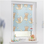 Preisvergleich für Heimtextilien: Rollo Klemmfix, ohne Bohren, Verdunkelung, Bärchen  - Blau blau Gr. 45 x 150