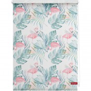 Preisvergleich für Heimtextilien: Rollo Klemmfix, ohne Bohren, Verdunkelung, Flamingo - Rosa Grün grün/rosa Gr. 90 x 150