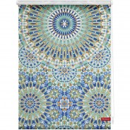 Preisvergleich für Heimtextilien: Rollo Klemmfix, ohne Bohren, Verdunkelung, Orientalische Muster - Blau Grün blau/grün Gr. 70 x 150