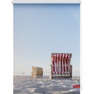 Preisvergleich für Heimtextilien: Rollo Klemmfix, ohne Bohren, Verdunkelung, Strandkorb - Blau Beige blau Gr. 80 x 150