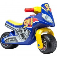 Preisvergleich für Kinderfahrzeuge: Rutscherfahrzeug als Motorrad Moto Cross Race blau/gelb