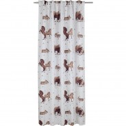 Preisvergleich für Heimtextilien: Schal mit verdeckten Schlaufen Pferd, Dimout 245 x 135 cm braun