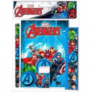 Preisvergleich für Schulbedarf: Schreibset Marvel Avengers, 5-tlg., inkl. Notizbuch blau-kombi