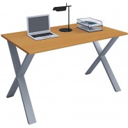Preisvergleich für Stühle & Tische: "Schreibtisch Computertisch Arbeitstisch Büro Möbel PC Tisch ""Lona X"", 140 x 50 cm" braun