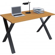 Preisvergleich für Stühle & Tische: "Schreibtisch Computertisch Arbeitstisch Büro Möbel PC Tisch ""Lona X"", 140 x 50 cm" braun